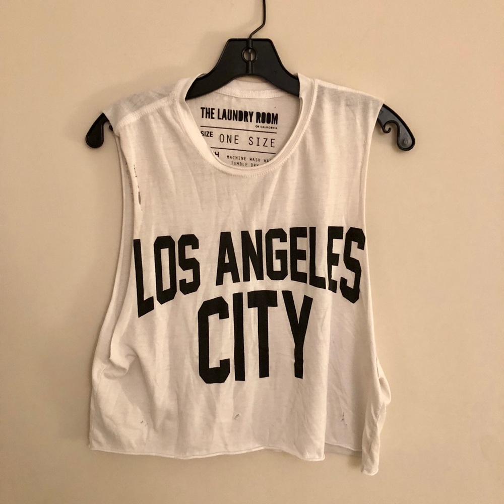 Los Angeles City Distressed Top One Size